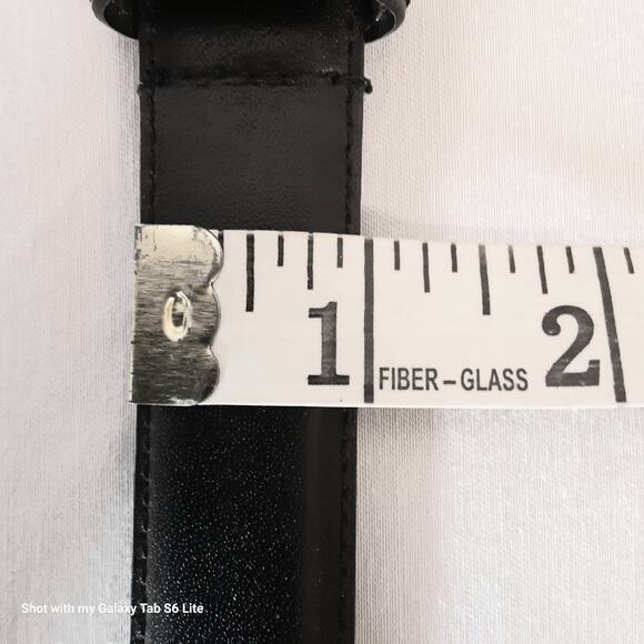 Liz Claiborne Black Belt Womens Medium Waist Fullgrain Semi Aniline Leather - Picture 13 of 13